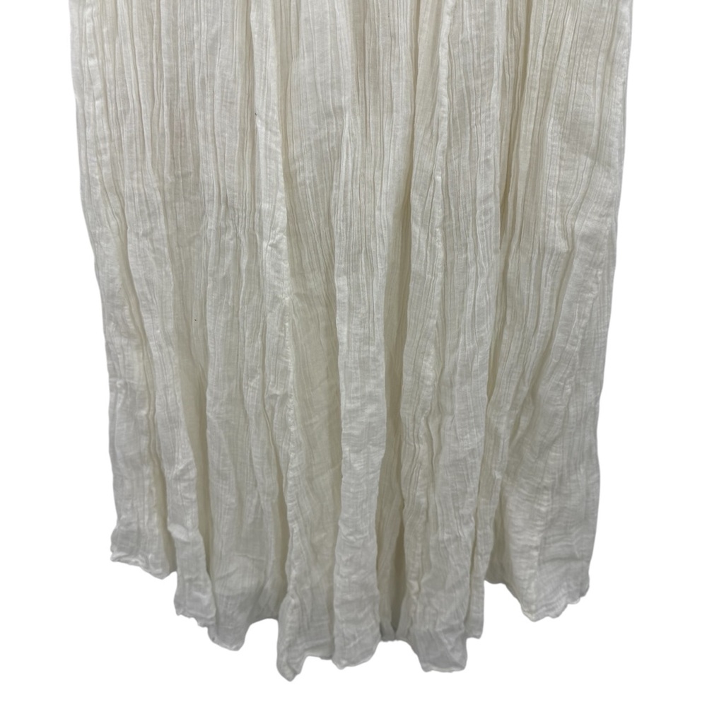 Free People Toosaloosa Meadow Midi Dress Ivory Cotton Gauze Embroidered Boho M - Picture 9 of 15